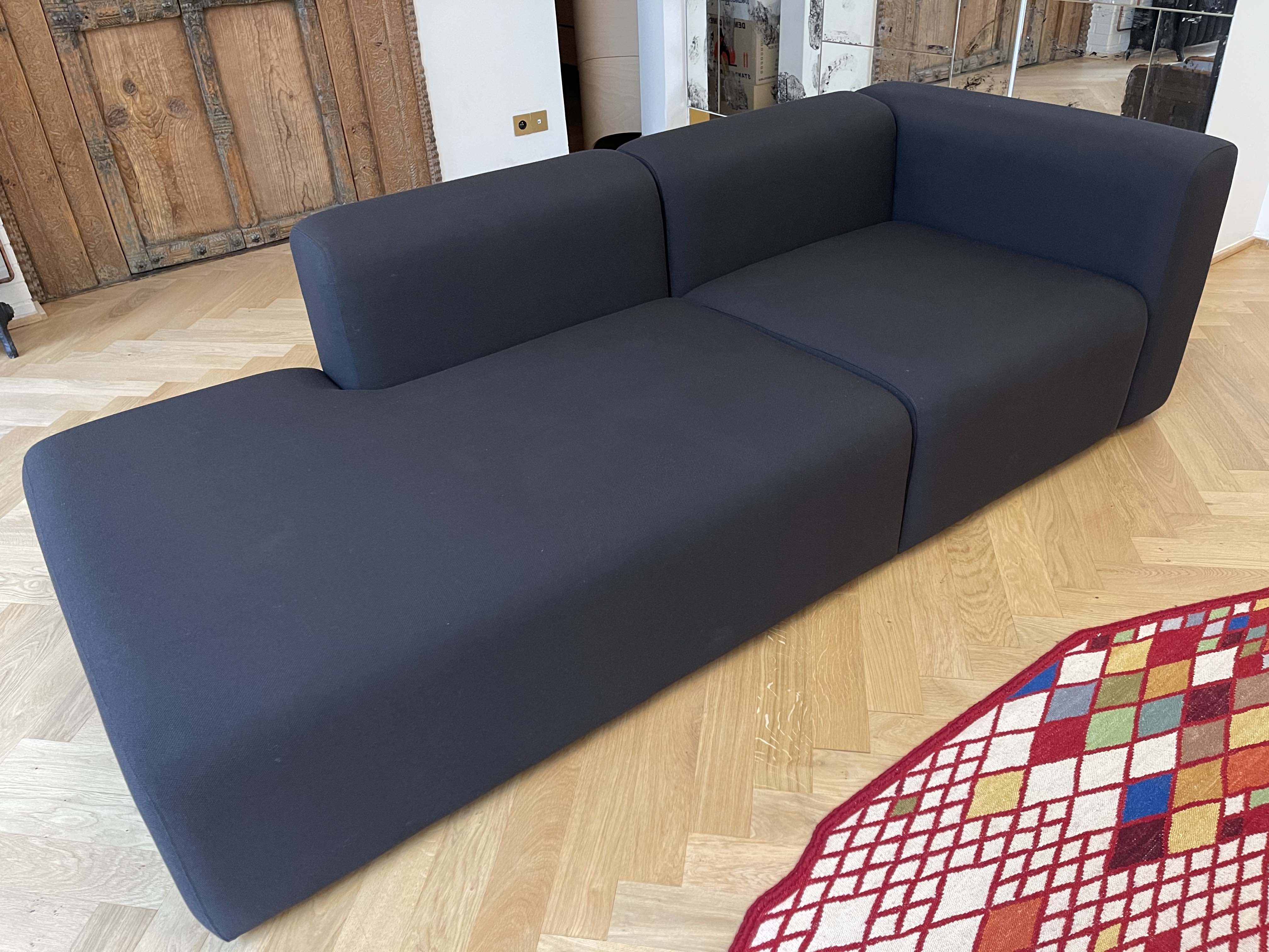 Hay Mags sofa 2.5 seats modules 9301+1061, Steelcut 380 fabric - dark grey