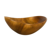 Original vintage shell bowl in solid walnut wood, Germany, 1970s