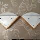 Pair of postmodern wood and plexiglass wall lights from the 1980s.