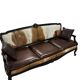 Louis XVI style Baroque armchair in cowhide