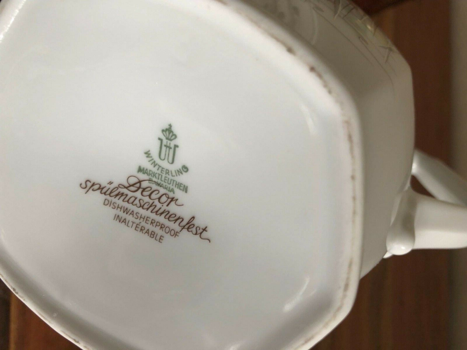 Vintage ceramic coffee maker pink Flemish decoration