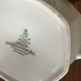 Vintage ceramic coffee maker pink Flemish decoration