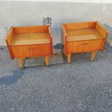 Pair of vintage bedside tables 1 flap