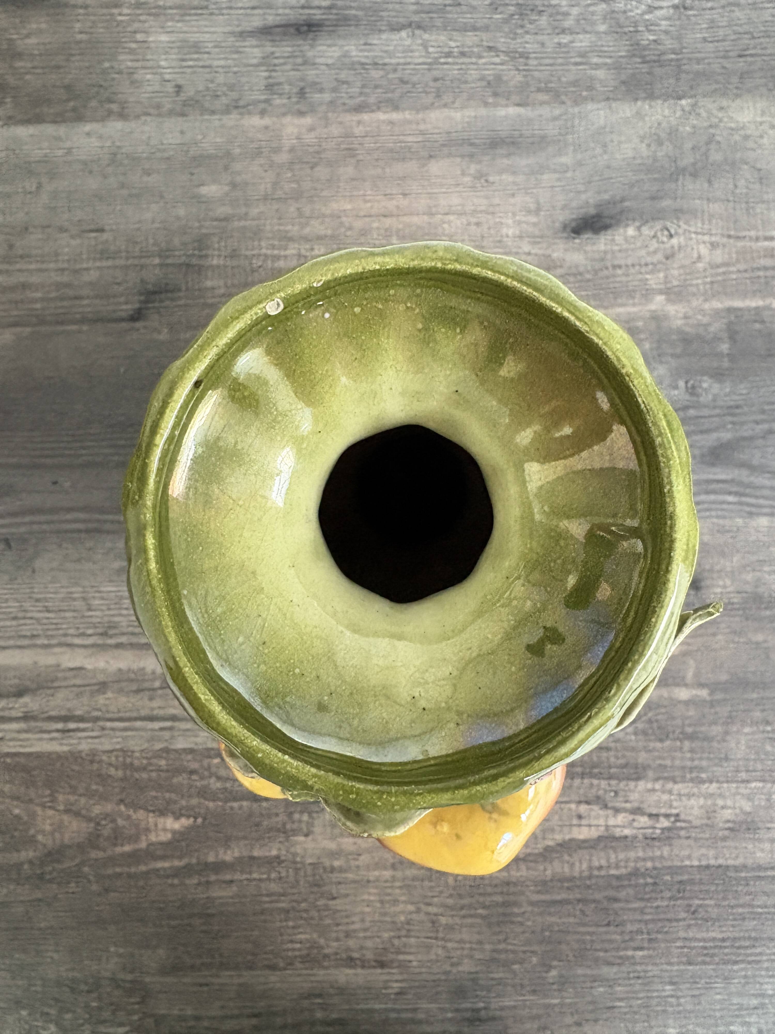 Art Nouveau ceramic vase – fruit and flower decoration