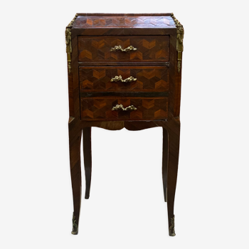 Old chevet Louis XV style inlaid