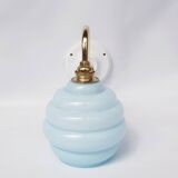 Swan neck and blown glass wall lamp