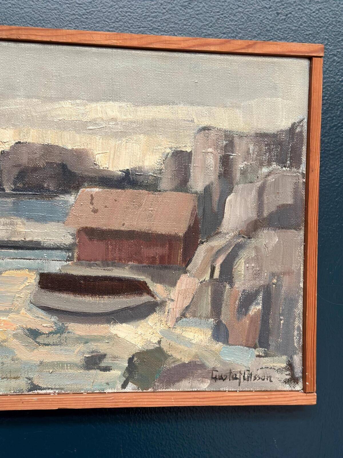 Original Swedish Oil On Canvas – “Seascape” By Gustaf Olsson – Signed – Vintage & Framed – 50 × 30 Cm (19.7" × 11.8")