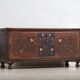 Antique painted chest with floral details (1870s) #32