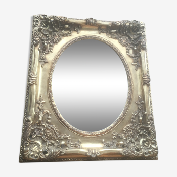 Miroir sculpté bois doré 73x63 cm