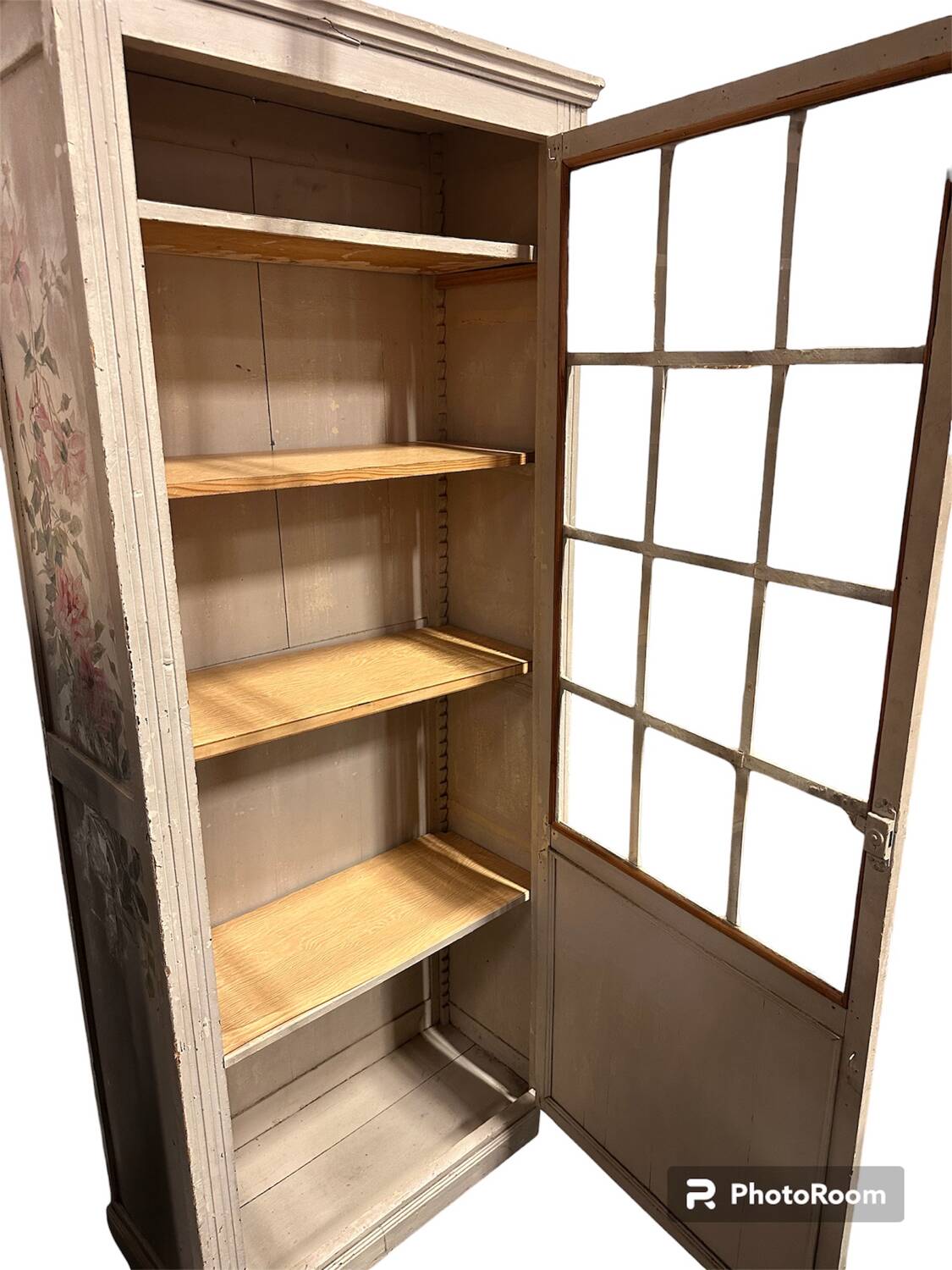 Old wood hosiery cabinet display case