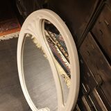 Oval cast iron mirror