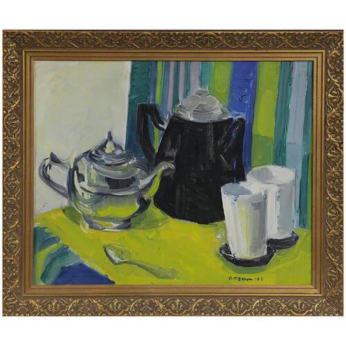 Original Mid‑Century Swedish Oil on Canvas – “Västerås / Gamleby” by Ann‑Ma