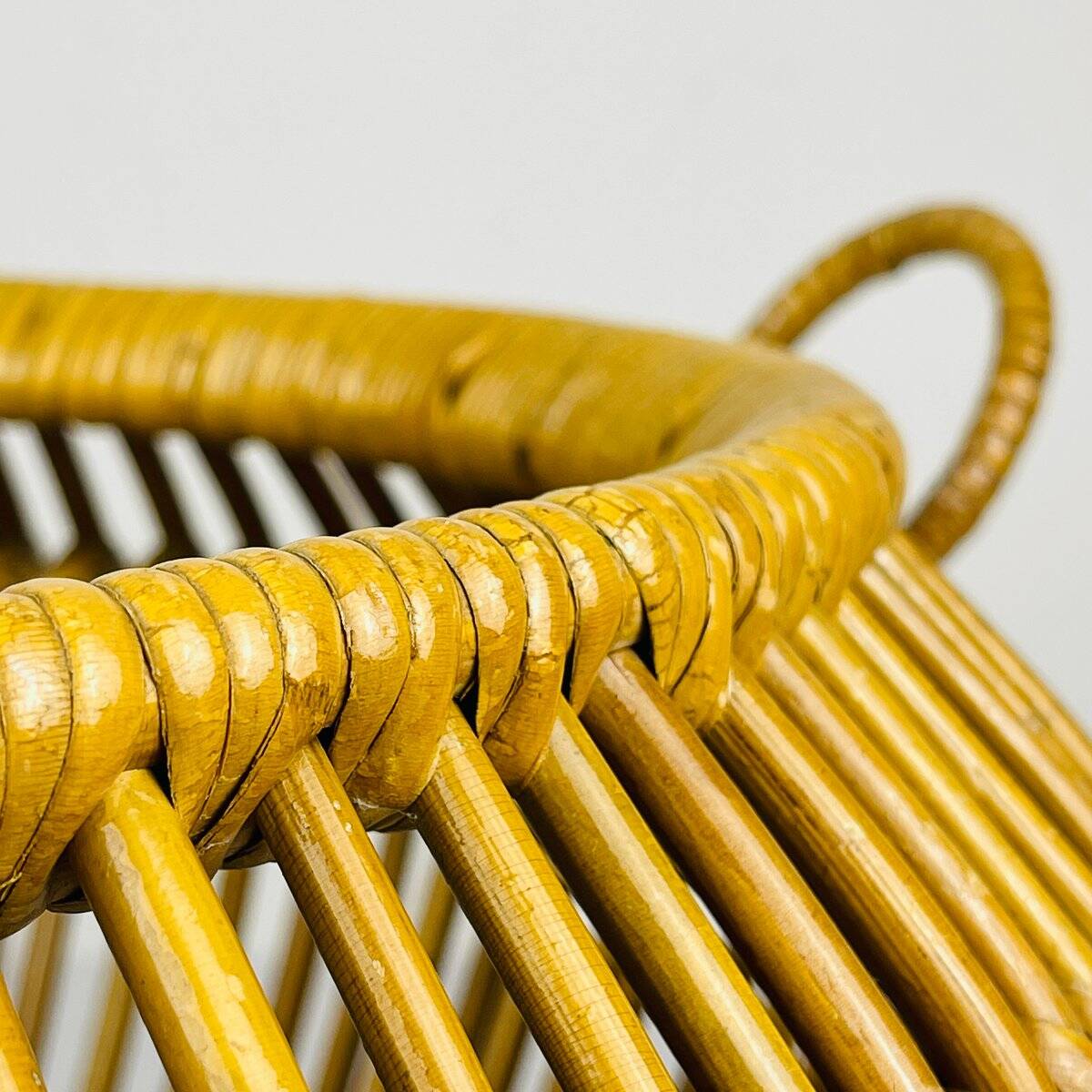 Vintage rattan basket, Italy, 1960s