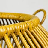 Vintage rattan basket, Italy, 1960s