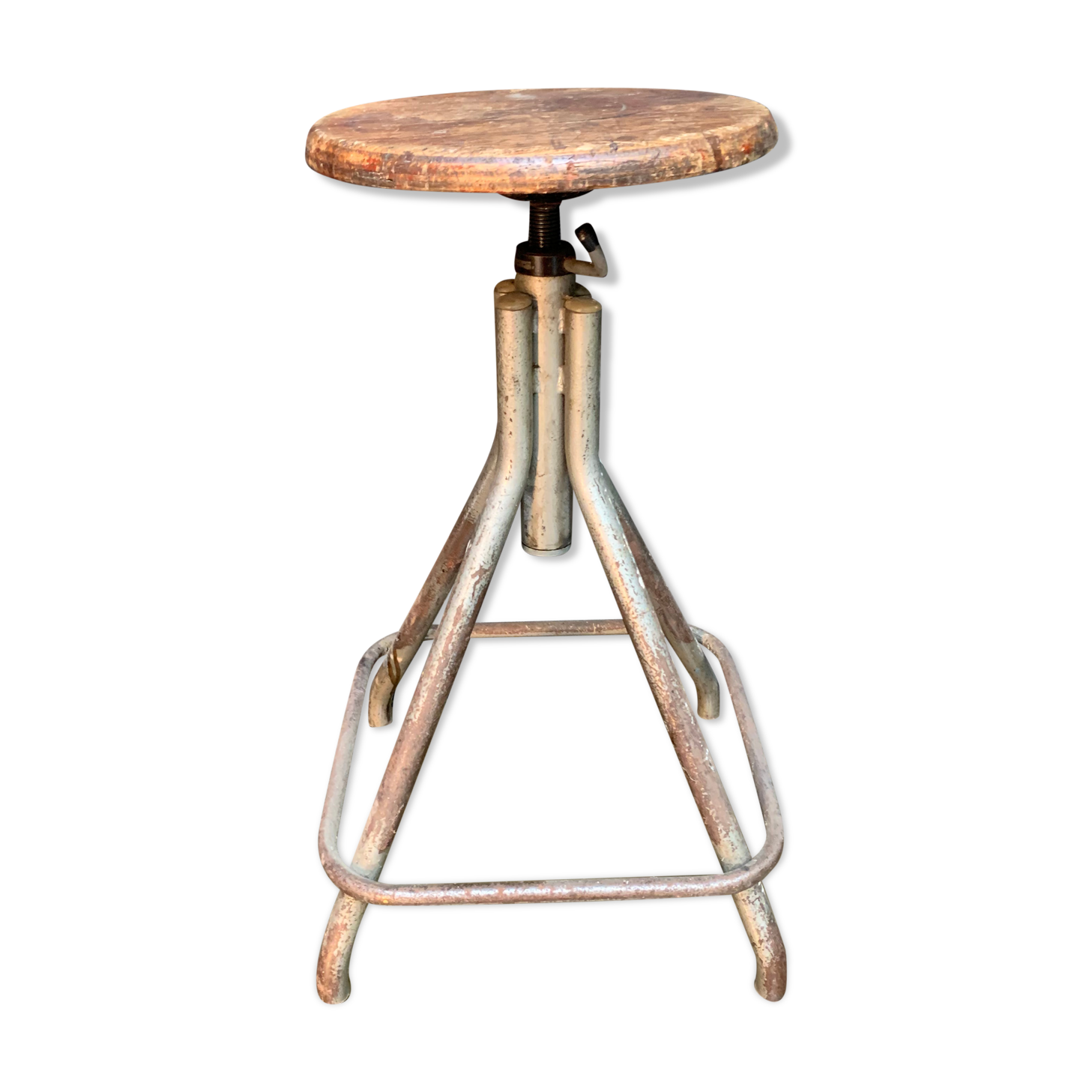 Old adjustable workshop stool