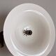 Vintage orange enameled metal pendant light – space age design – 1970s