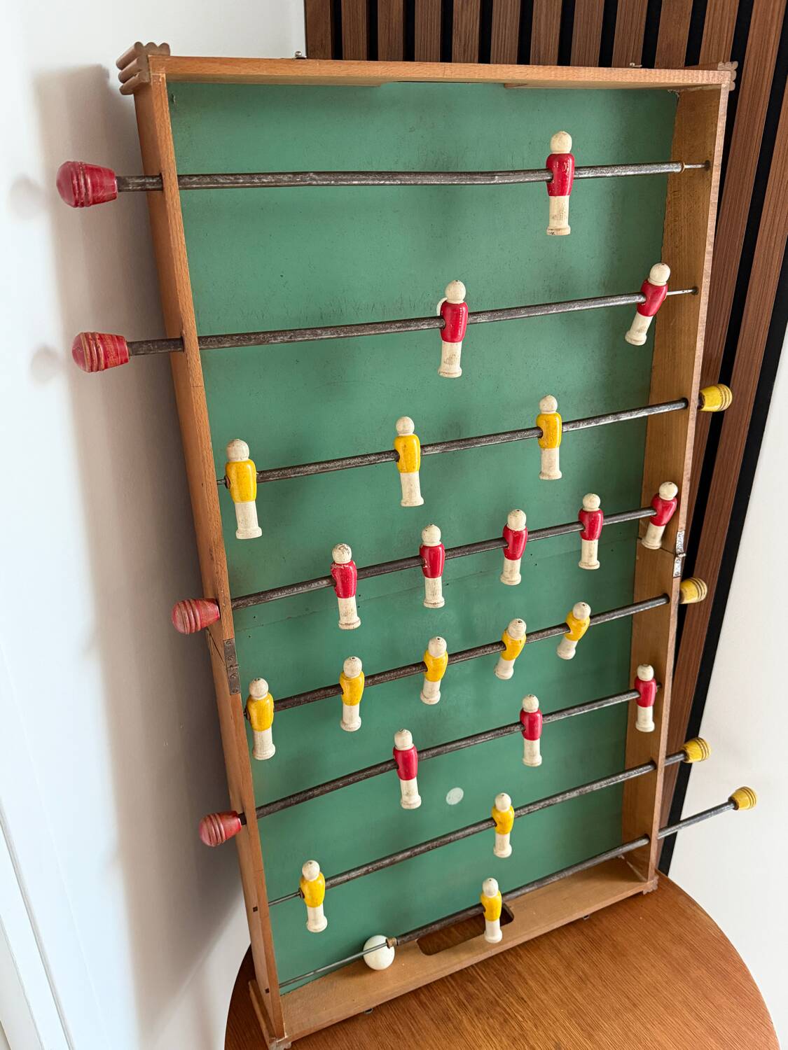 Vintage wooden folding foosball table