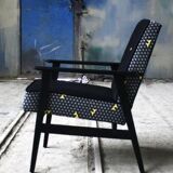 Fauteuil vintage triangles jaunes