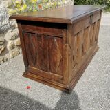 Rustic solid oak desk on leather