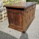 Rustic solid oak desk on leather