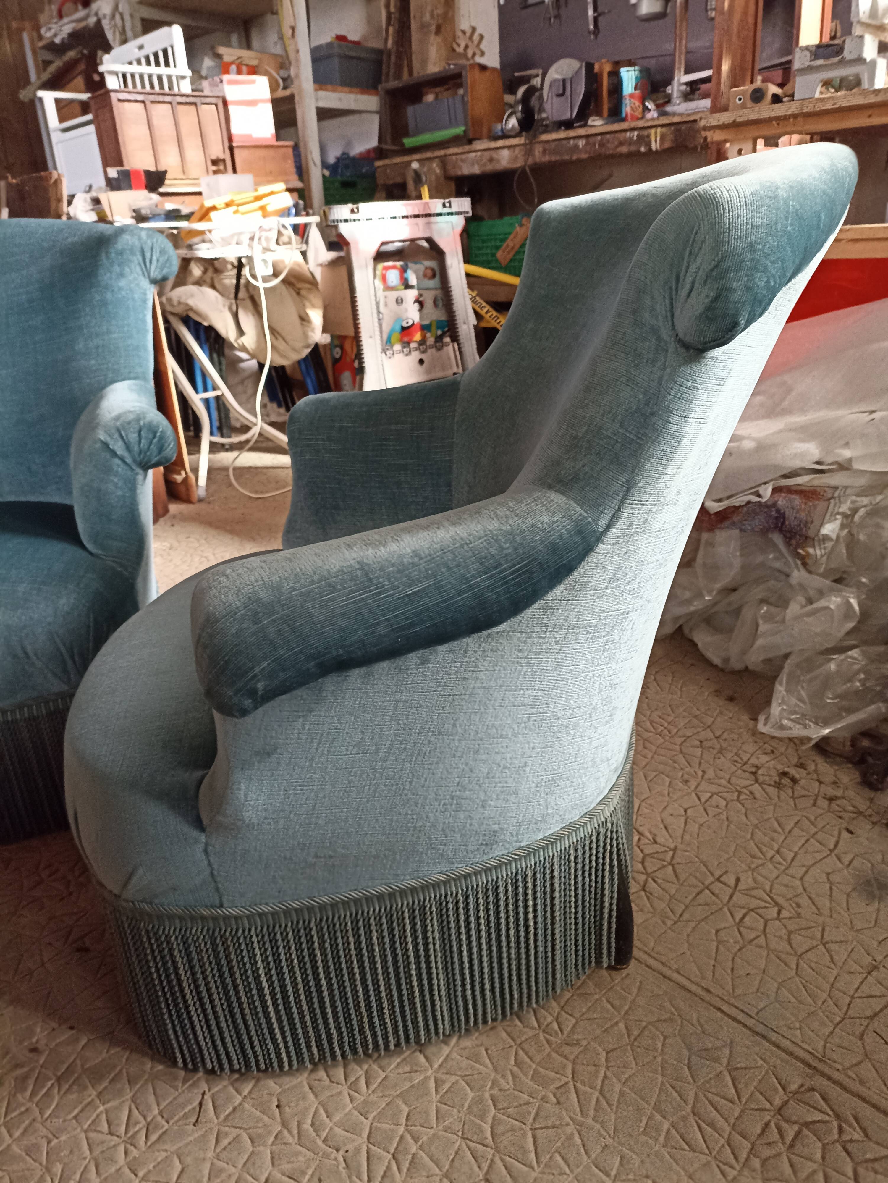 Pair of blue toad chairs