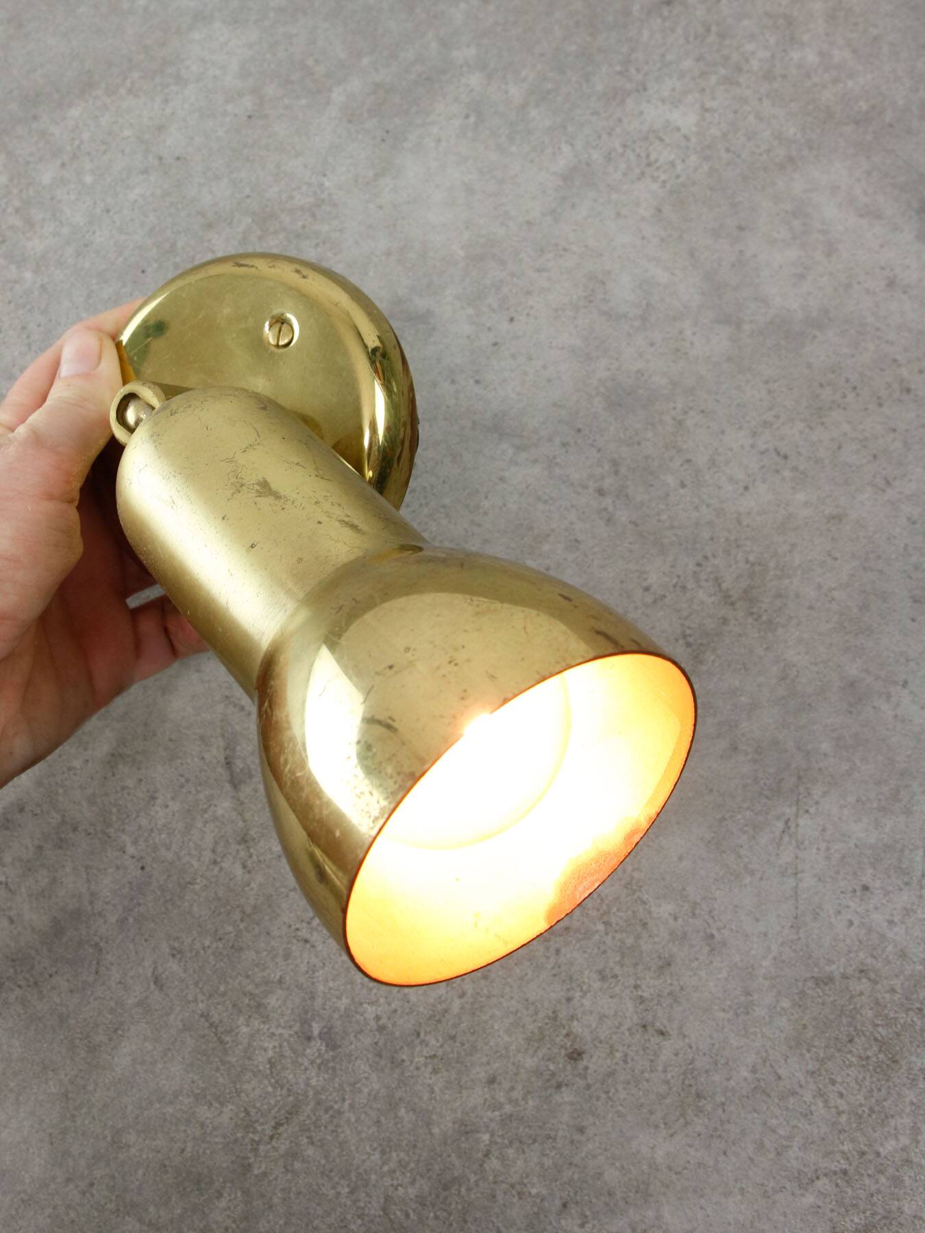 Mid-Century Italian Brass Wall Reflector Lamp, 1960s