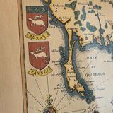 Carte marine océan atlantique vintage, encadrée