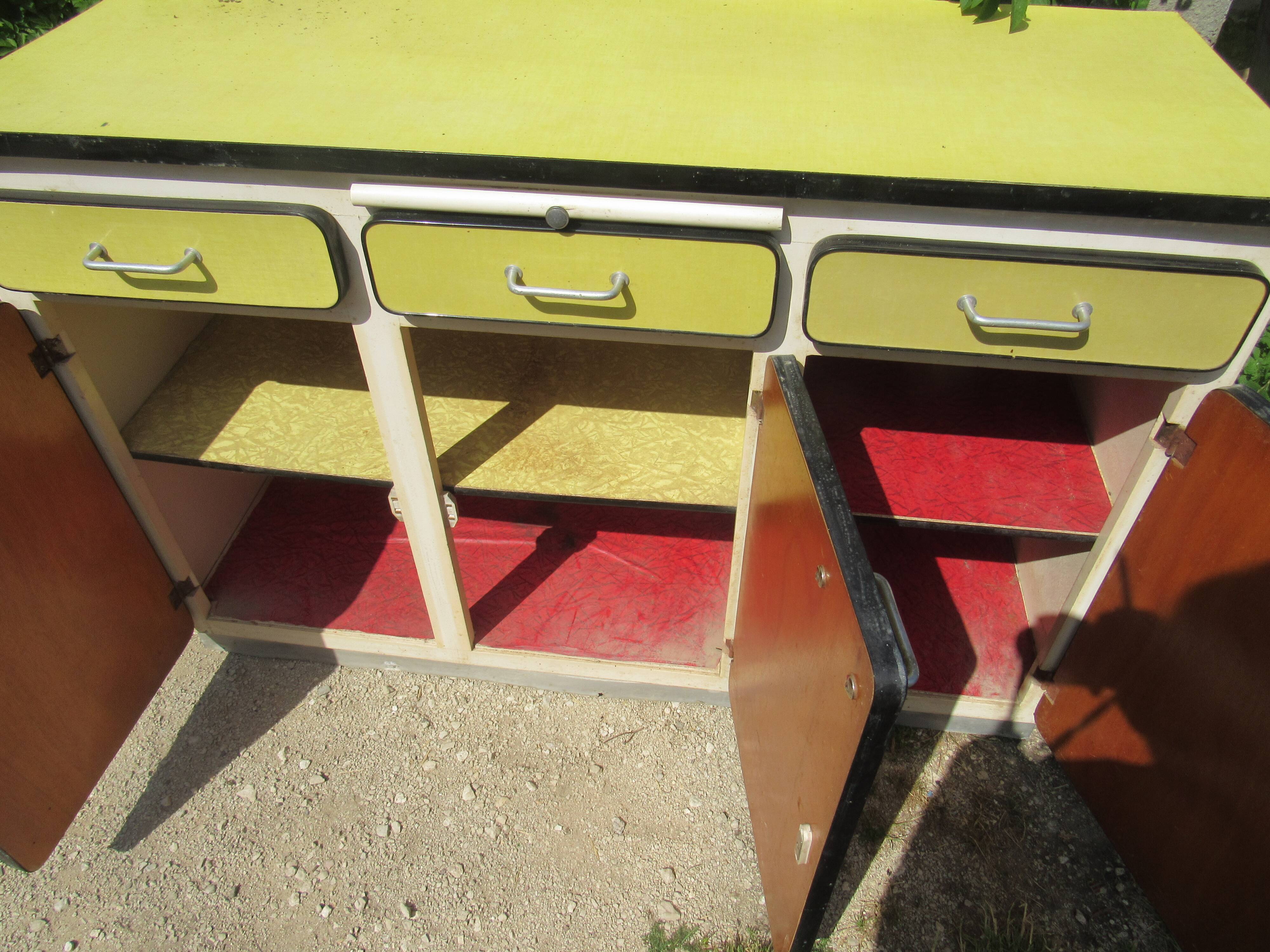 Yellow formica buffet