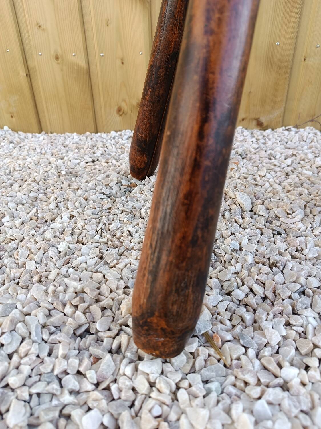 Solid wood tripod stool