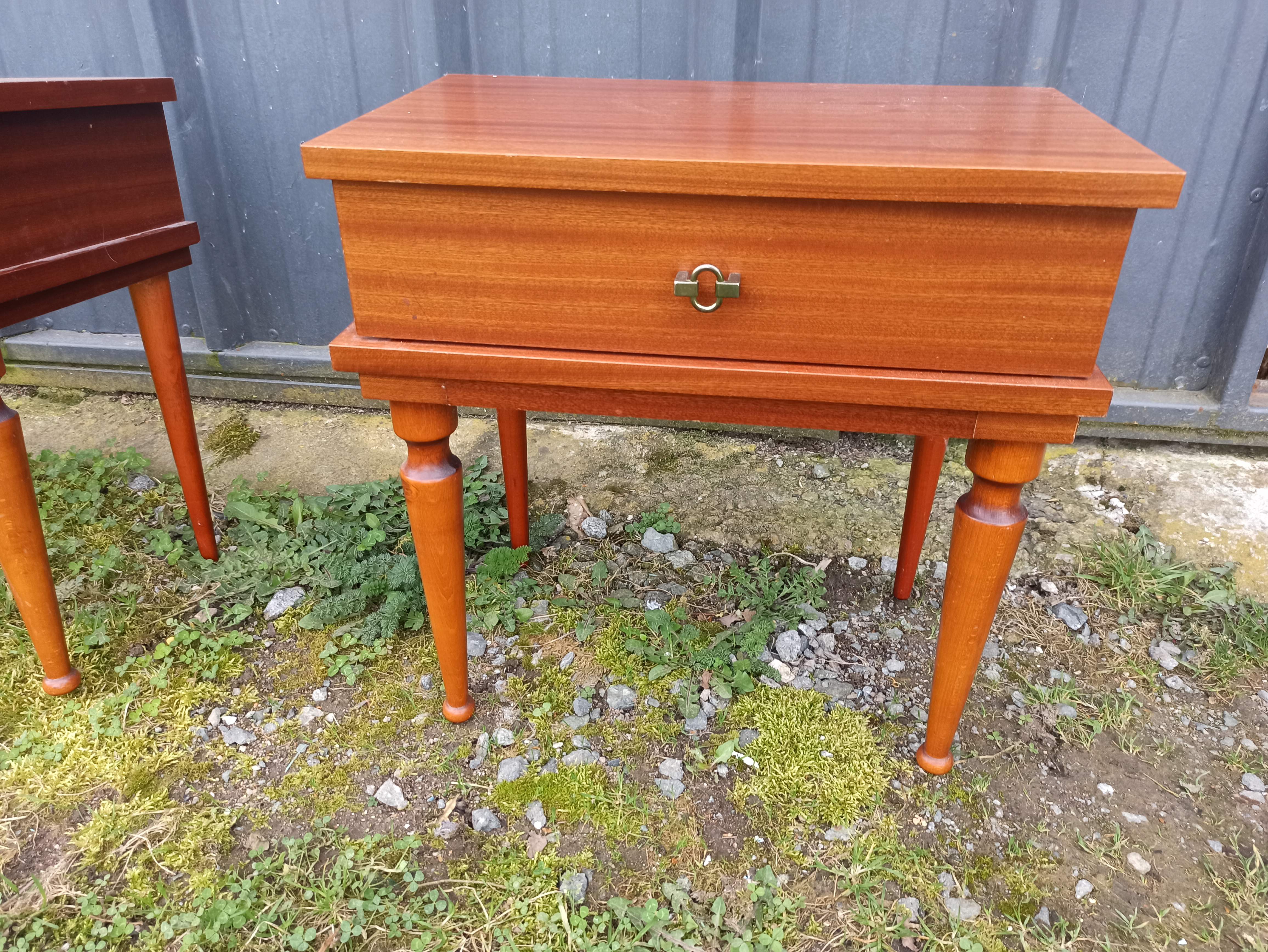 Pair of bedside tables from the 50s Scandinavian style with drawers