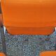 Set of 6 designer chairs from the 70s orange fabrics and chrome tubes
