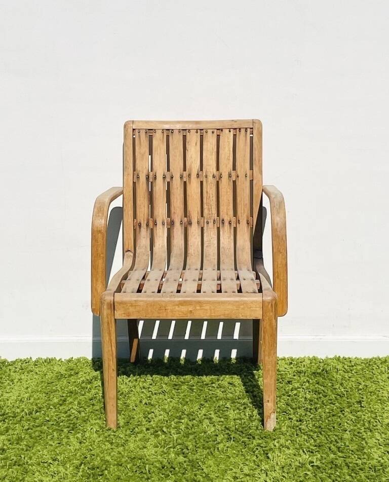 Vintage 60s wooden children's armchair