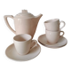3 cups + Digoin Sarreguemines pink Art Deco jug