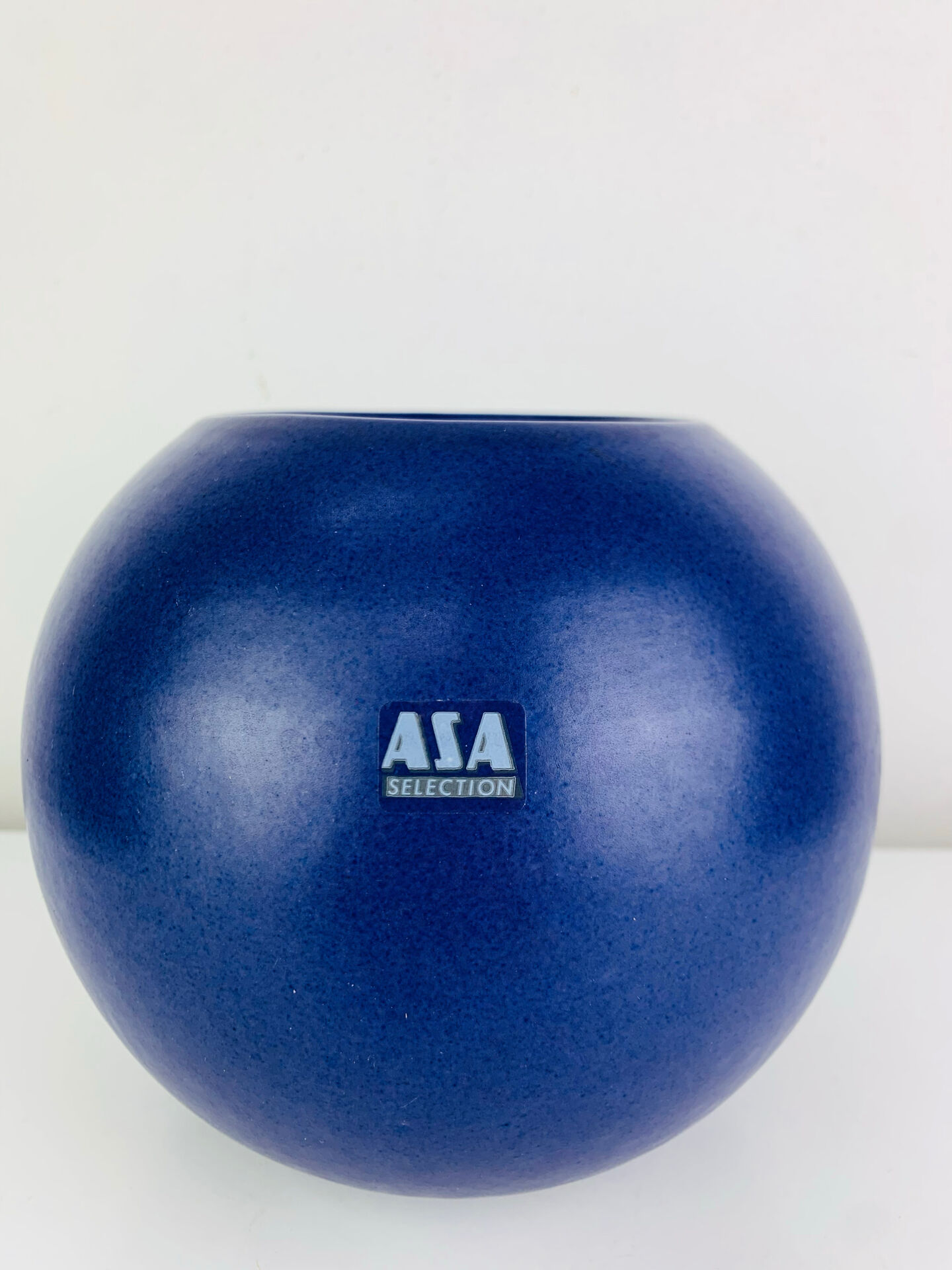 Blue ceramic round vase Asa West Germany, vintage