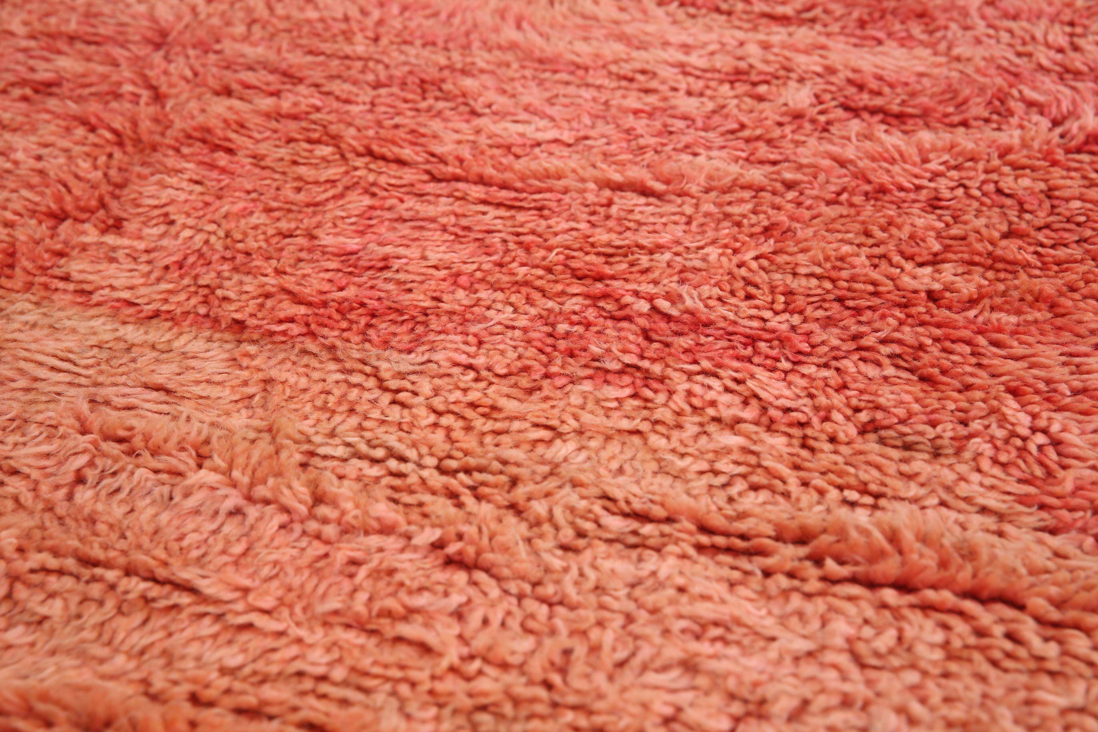 Peach Vintage Moroccan Rug 160 x 260 cm - Berber Wool Rug - Handmade Rug
