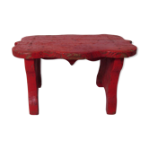 Old wooden bench red vintage vermilion