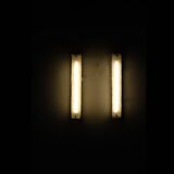 Large pair of Murano glass wall sconces, Italy 1970s. Vintage