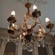Bronze and crystal chandelier 6 fires