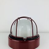 Prisma industrial bulkhead wall light, red, vintage