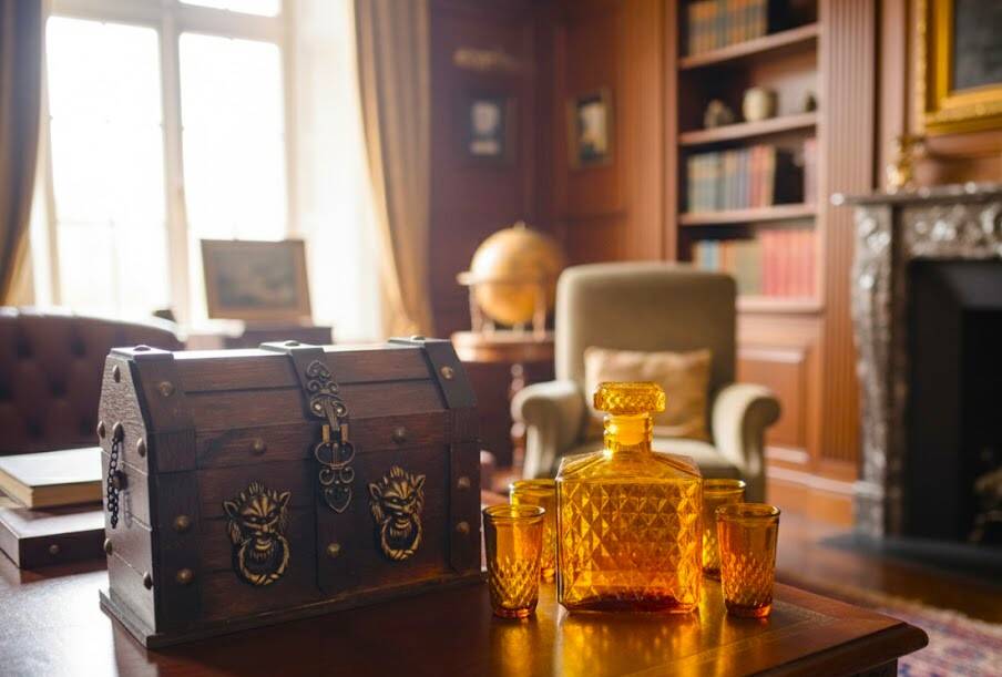 Cofre licorera francés Mid Century