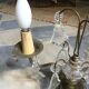 Antique brass lamp with 2 branches