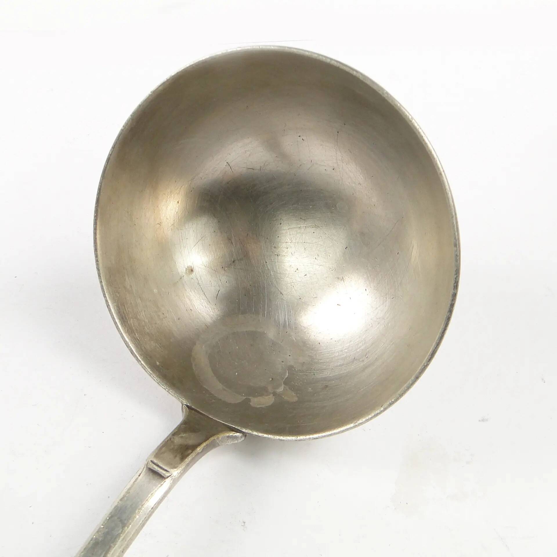 Art Nouveau soup ladle, silver-plated alpaca, Bracia Henneberg, Poland, 1930s