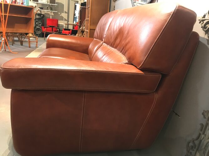 Sofa in brown leather roche bobois