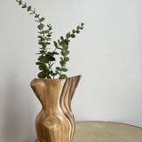 Ceramic vase in wood style by Grandjean Jourdan in Vallauris