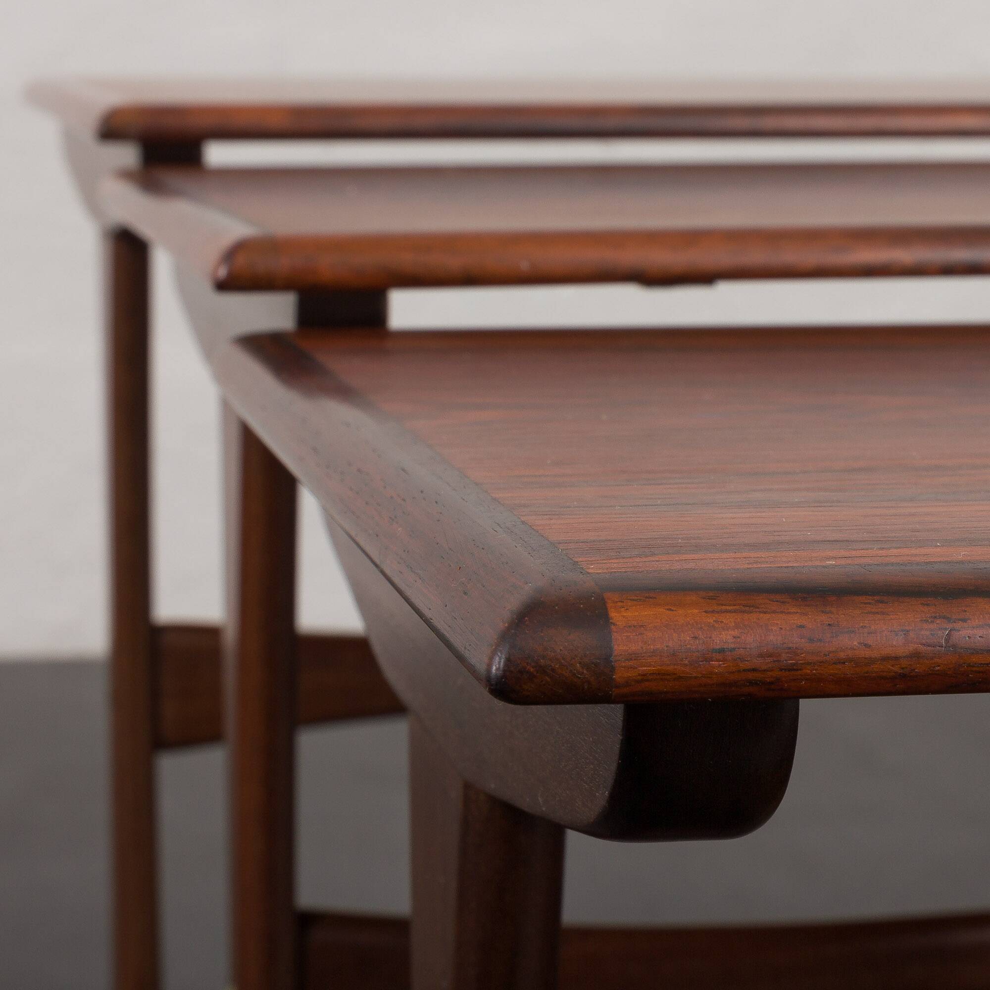 Kai Kristiansen rosewood nesting tables for Vildbjerg Möbelfabrik, Denmark
