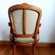 Fauteuil cabriolet vert Louis XV
