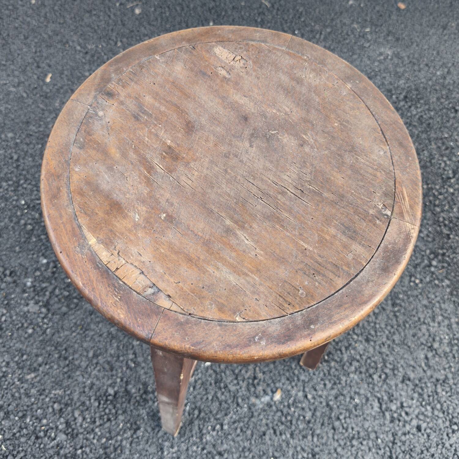 Tabouret haut en chêne massif, 1950