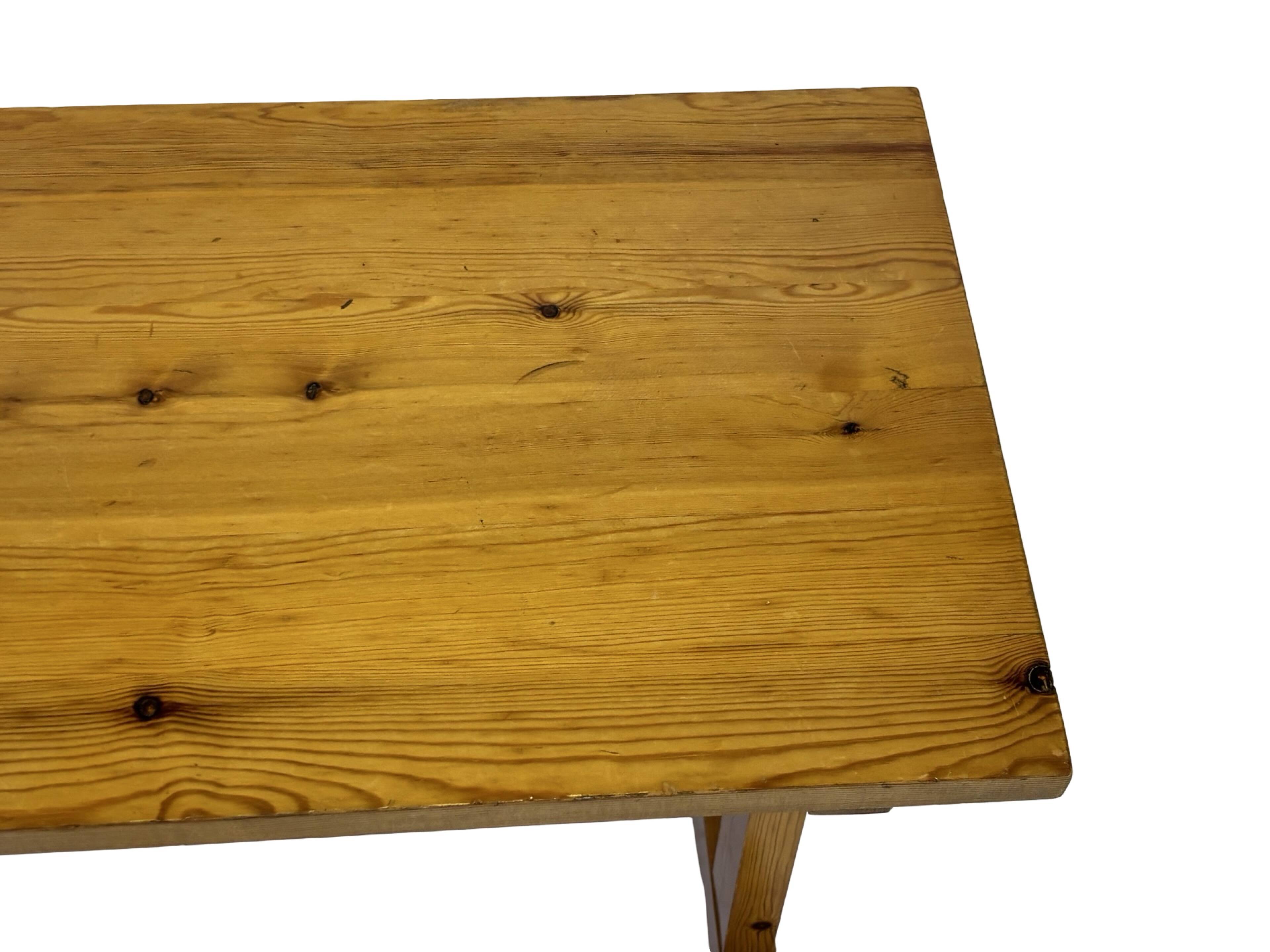 Vintage Scandinavian modern pinewood bench from the 1960's