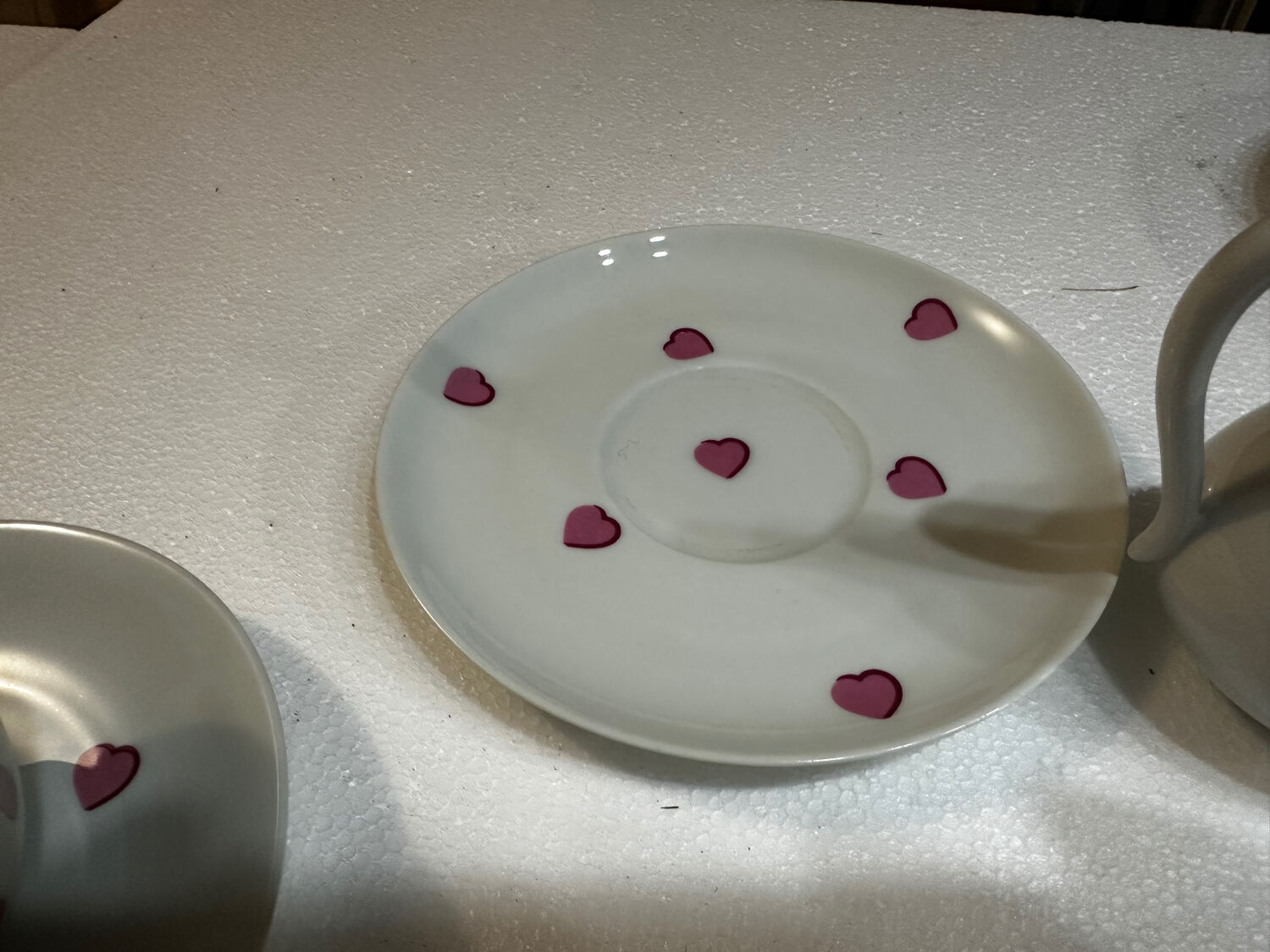Breakfast Service D. Porthault Limoges Pink Hearts 10 Pcs