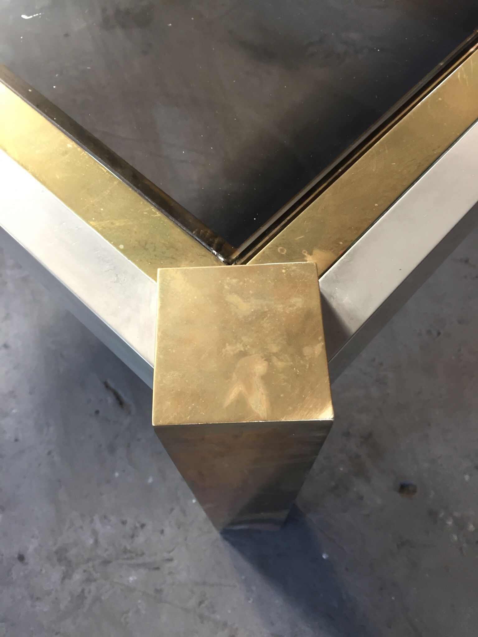 Brass and brushed steel table 1970